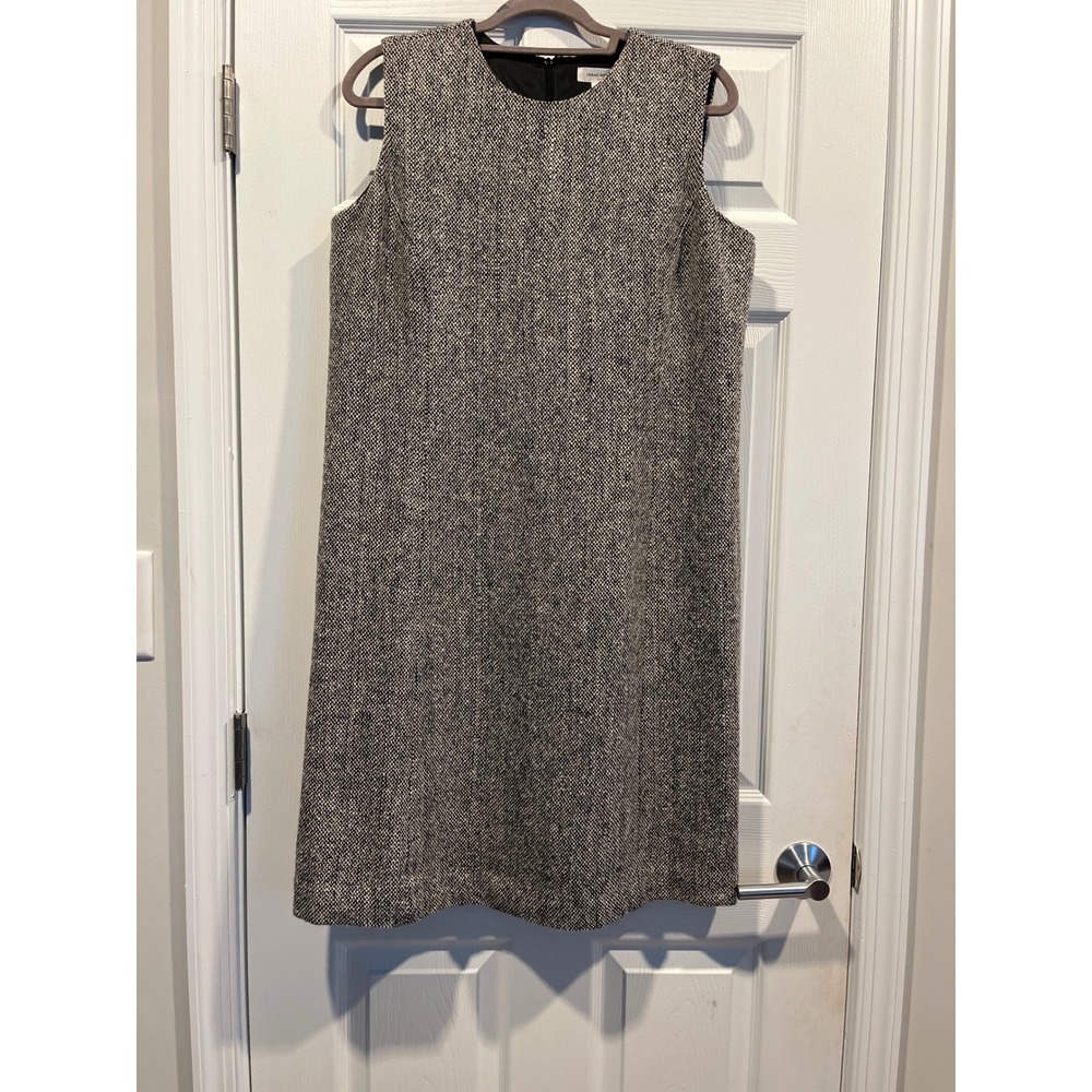 Isaac Mizrahi for Target Black White Wool Blend Tweed Sleeveless Shift Dress 16